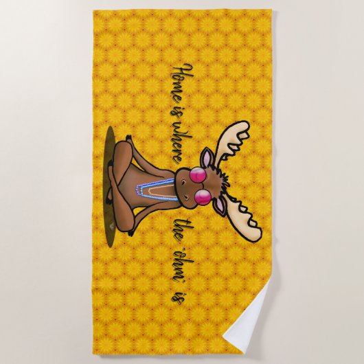 Serviette De Plage Méditer Moose Boho KiniArt (Devant)