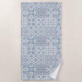 Serviette De Plage Mediterranean Tiles, Moroccan, Majolica, Azulejo (Devant)