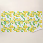 Serviette De Plage Mediterrenean Citrus Lemon pattern (Devant)