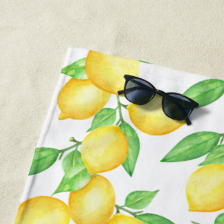 Serviette De Plage Mediterrenean Citrus Lemon pattern