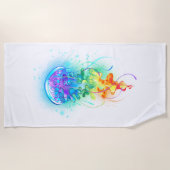 Serviette De Plage Méduse arc-en-ciel (Devant)
