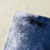 Serviette De Plage Méduse Nageuse Bleue (En situation)