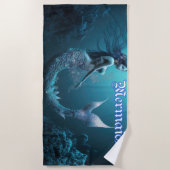 Serviette De Plage Méduse Nageuse Bleue (Devant)
