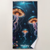 Serviette De Plage Méduses dans la mer (Devant)