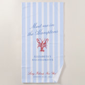 Serviette De Plage Meet Me in The Hamptons Bachelorette (Devant)
