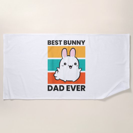 Serviette De Plage Meilleur Bunny Papa Jamais Lapin mignon lapin lapi (Devant)