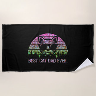 Serviette De Plage Meilleur Chat Papa Jamais Chemise