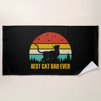 Serviette De Plage Meilleur Chat Papa jamais Geschenk