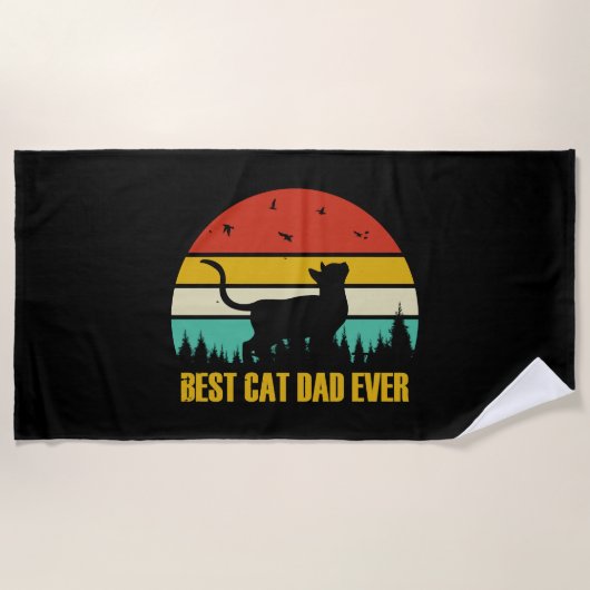 Serviette De Plage Meilleur Chat Papa jamais Geschenk (Devant)