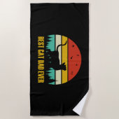 Serviette De Plage Meilleur Chat Papa jamais Geschenk (Devant)