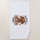 Serviette De Plage Meilleur Dachshund Papa Jamais T Chemise (Devant)