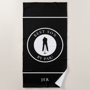 Serviette De Plage Meilleur fils par monogramme golfeur sports pro no