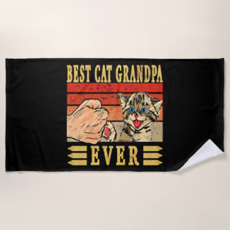 Serviette De Plage Meilleur grand-père de chat jamais, Fête des pères