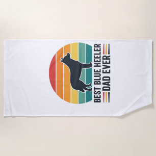 Serviette De Plage Meilleur Papa Blue Heeler Ever Création Vintage Pa