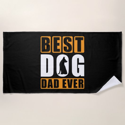 Serviette De Plage Meilleur Papa Chien de Tous les Temps (Devant)