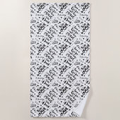 Serviette De Plage Meilleur Papa Jamais Mot Art Noir Blanc Fête des p (Devant)