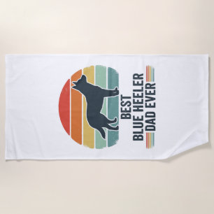 Serviette De Plage Meilleur père Blue Heeler Ever Conception de T-shi