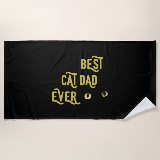 Serviette De Plage Meilleur père de chat jamais (Devant)