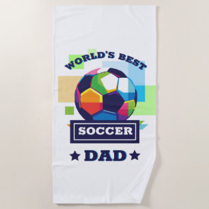 Serviette De Plage Meilleur Père de soccer du monde Cadeau de Fête