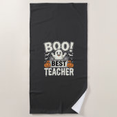 Serviette De Plage Meilleur professeur Halloween fantôme Design_1 (Devant)