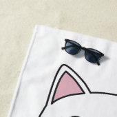 Serviette De Plage Meilleure maman de chat blanc jamais avec mignonne (En situation)