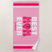 Serviette De Plage Meilleure maman personnalisée Fraise Fête des mère (Devant)