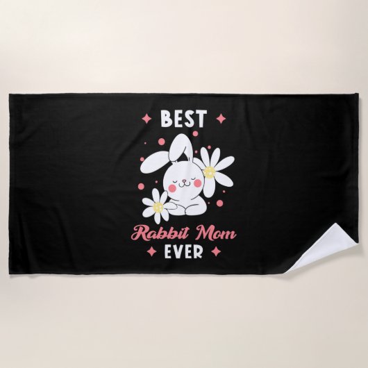 Serviette De Plage Meilleure maman Rabbit jamais (Devant)