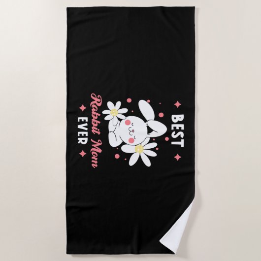 Serviette De Plage Meilleure maman Rabbit jamais (Devant)