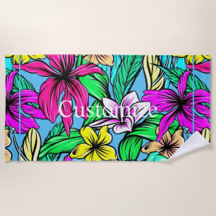 Serviette De Plage Mélange de fleurs tropicales Thunder_Cove