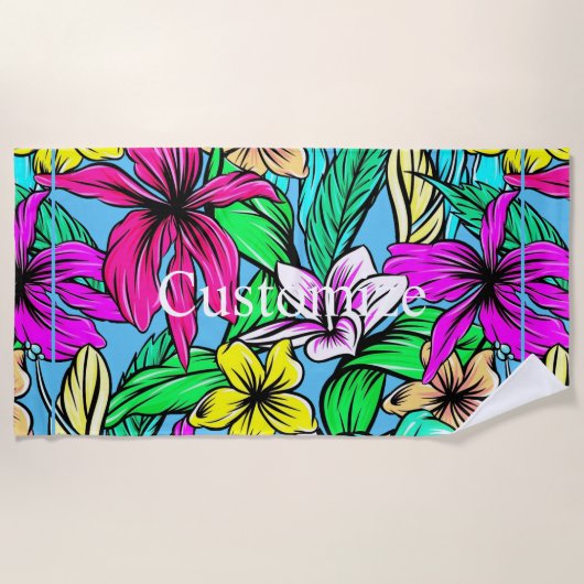 Serviette De Plage Mélange de fleurs tropicales Thunder_Cove (Devant)