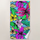 Serviette De Plage Mélange de fleurs tropicales Thunder_Cove (Devant)
