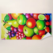 Serviette De Plage Mélange de fruits vibrant Art (Devant)