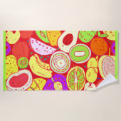 Serviette De Plage Mélanges étonnants de Motifs de fruits. Commandez (Devant)