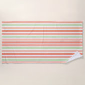 Serviette De Plage Melon Orange Green Stripes (Devant)