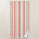 Serviette De Plage Melon Orange Green Stripes (Devant)