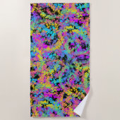 Serviette De Plage melted crayon multicolor : (Devant)