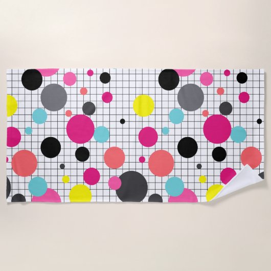 Serviette De Plage Memphis pois (Devant)