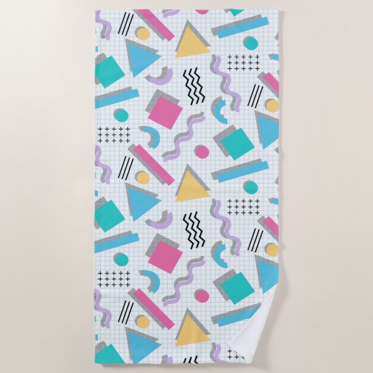 Serviette De Plage Memphis Shapes (Devant)