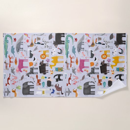 Serviette De Plage Ménagerie animale (Devant)