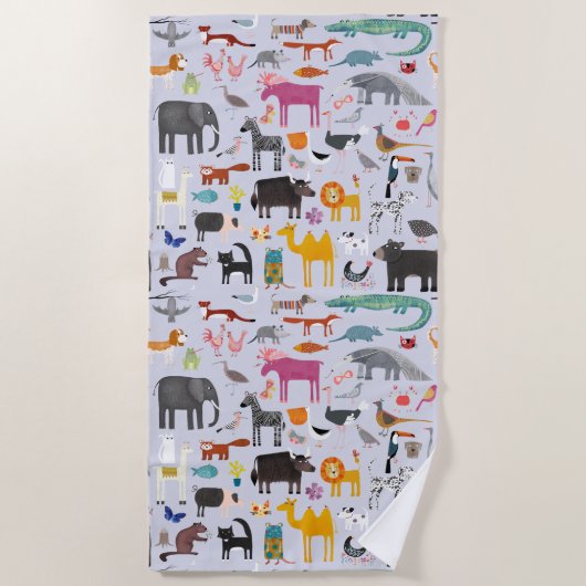 Serviette De Plage Ménagerie animale (Devant)