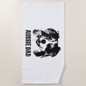 Serviette De Plage Mens Aussie Papa - Australian Shepherd Chien Papa (Devant)