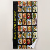 Serviette De Plage Menu Photo du restaurant chinois Takeout (Devant)