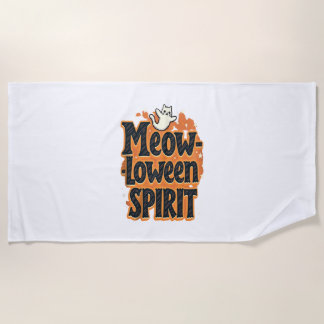Serviette De Plage Meow-loween Spirit Cat