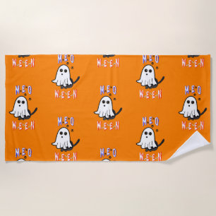 Serviette De Plage Meoween Ghost Kitten 31 Chat USA Octobre Halloween