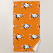 Serviette De Plage Meoween Ghost Kitten 31 Chat USA Octobre Halloween (Devant)