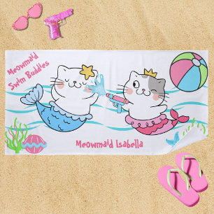 Serviette De Plage Meowmaids Sirène Chats de natation Buddies Beach S