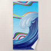 Serviette De Plage Mer Océan Grande Vague Eau (Devant)