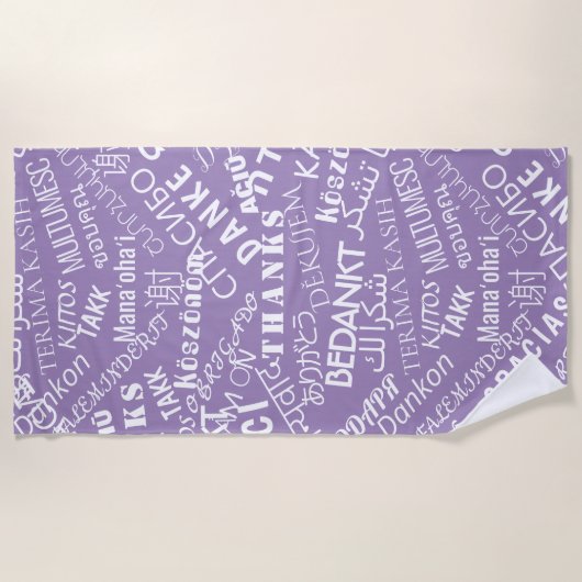 Serviette De Plage Merci - Multi Language - International World - (Devant)