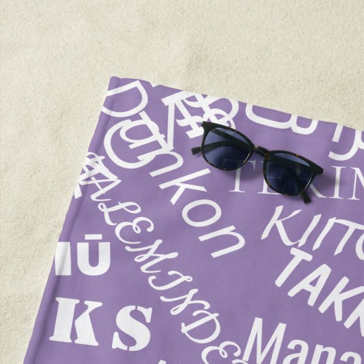 Serviette De Plage Merci - Multi Language - International World - (En situation)