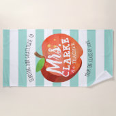 Serviette De Plage Merci nommé customisé par | d'Apple du professeur (Devant)